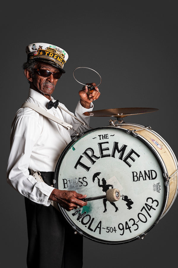 Uncle Lionel Batiste with Bass Drum